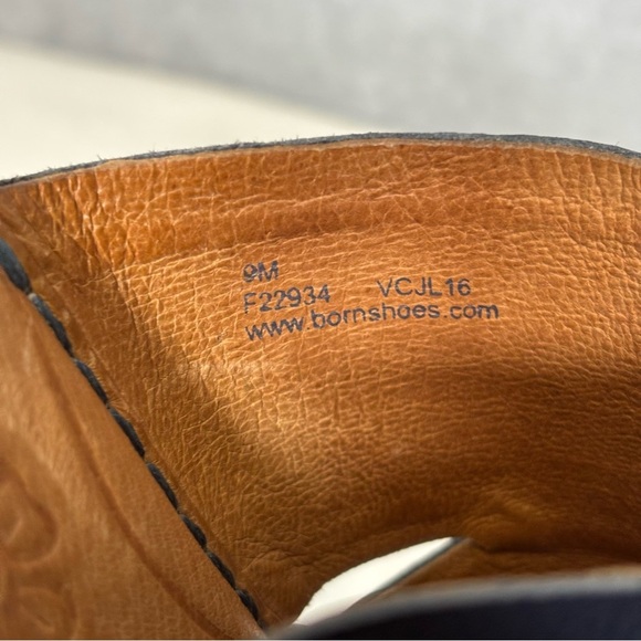 Born Crato High Heel Platform Slide Sandals-Blue Leather-Women Size 9 - Picture 10 of 11